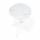 Стол журнальный Sheffilton SHT-CT12-1 артикул СЖ-114 белый муар/белый мрамор